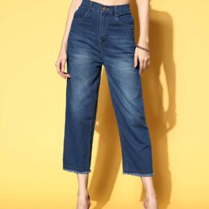 Women Skinny Mid Rise Blue Jeans